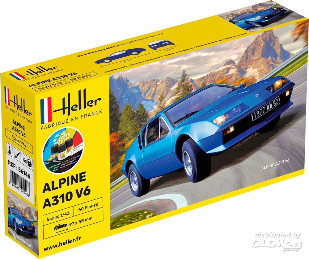 Alpine A310 V6 1/43 + peinture + colle + pinceau