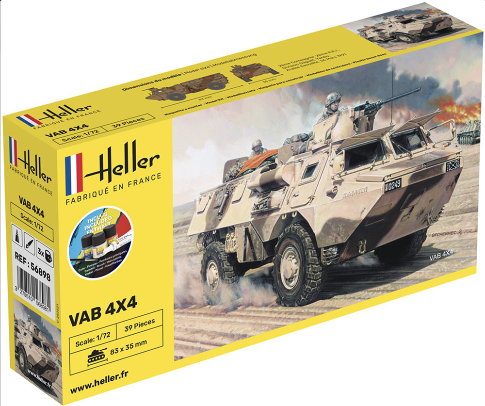 KIT VAB 4X4 1/72  + peintures + colle + pinceau