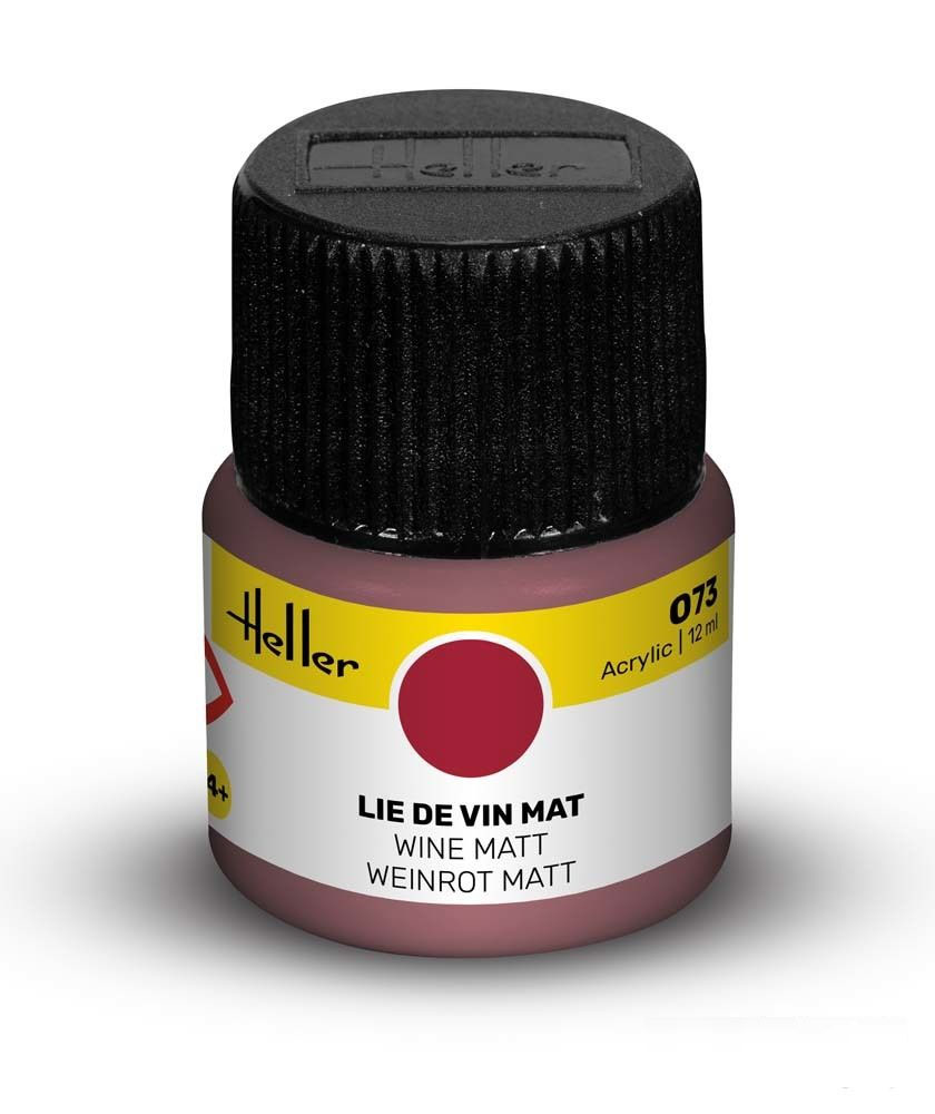 Peinture Heller acrylique 12ml. Lie de vin mat 073