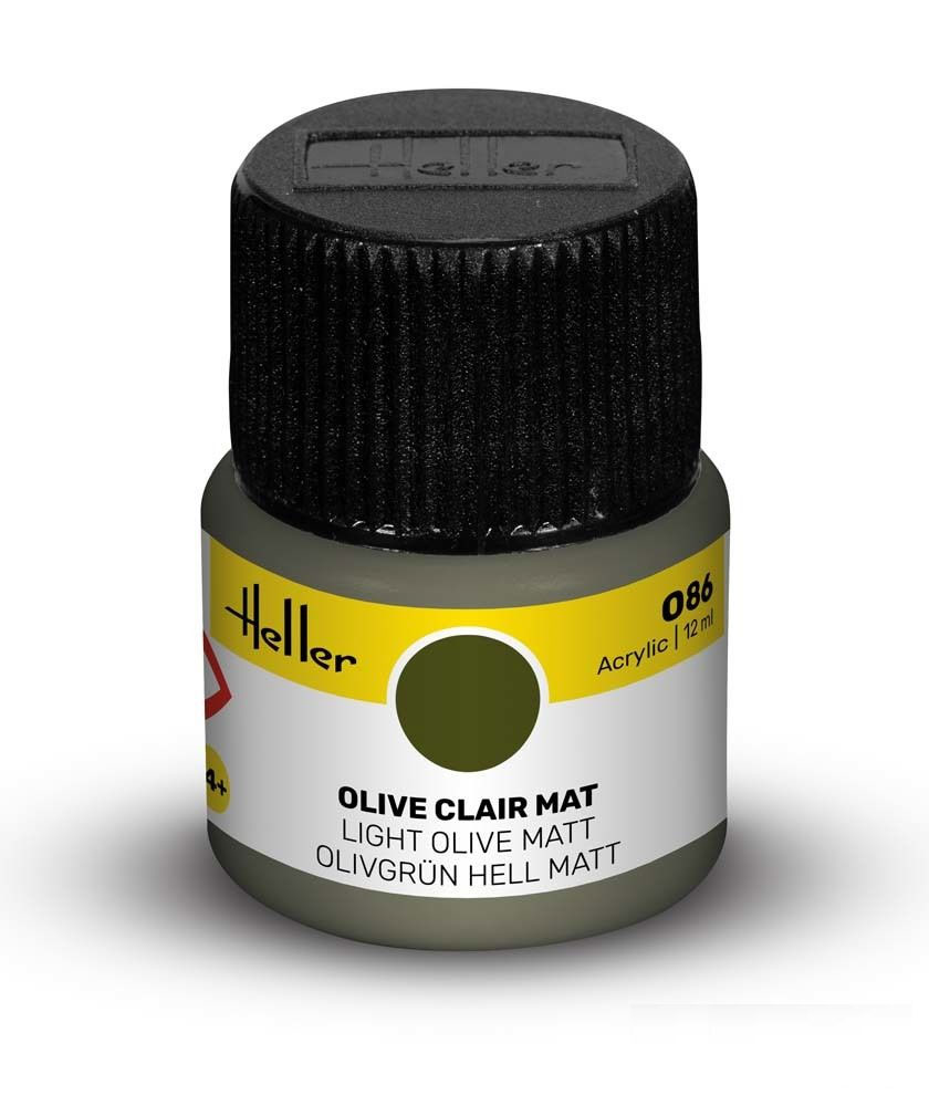 Peinture Heller acrylique 12ml. Olive clair mat 086