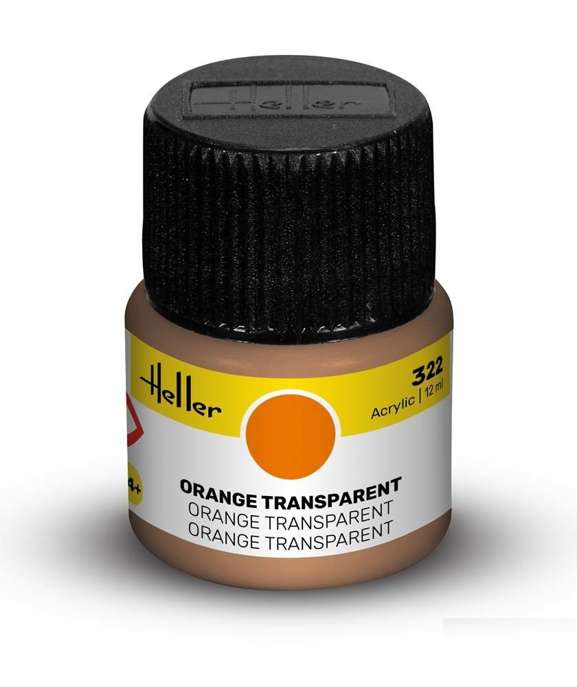 Peinture Heller acrylique 12ml. Orange transparent 322