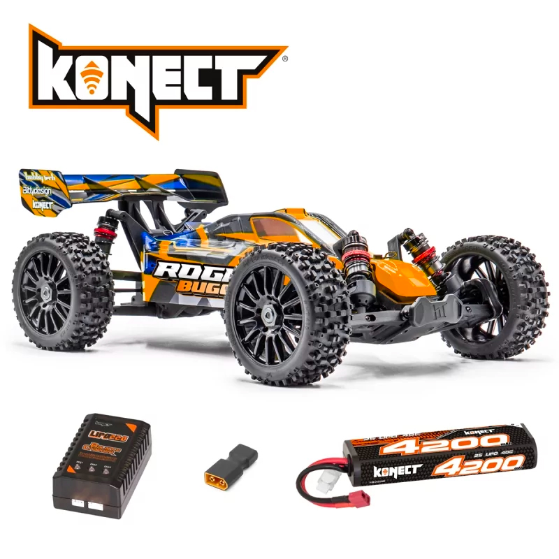 ROGUE Buggy 1/8 Brushless Orange - PACK accus et chargeur