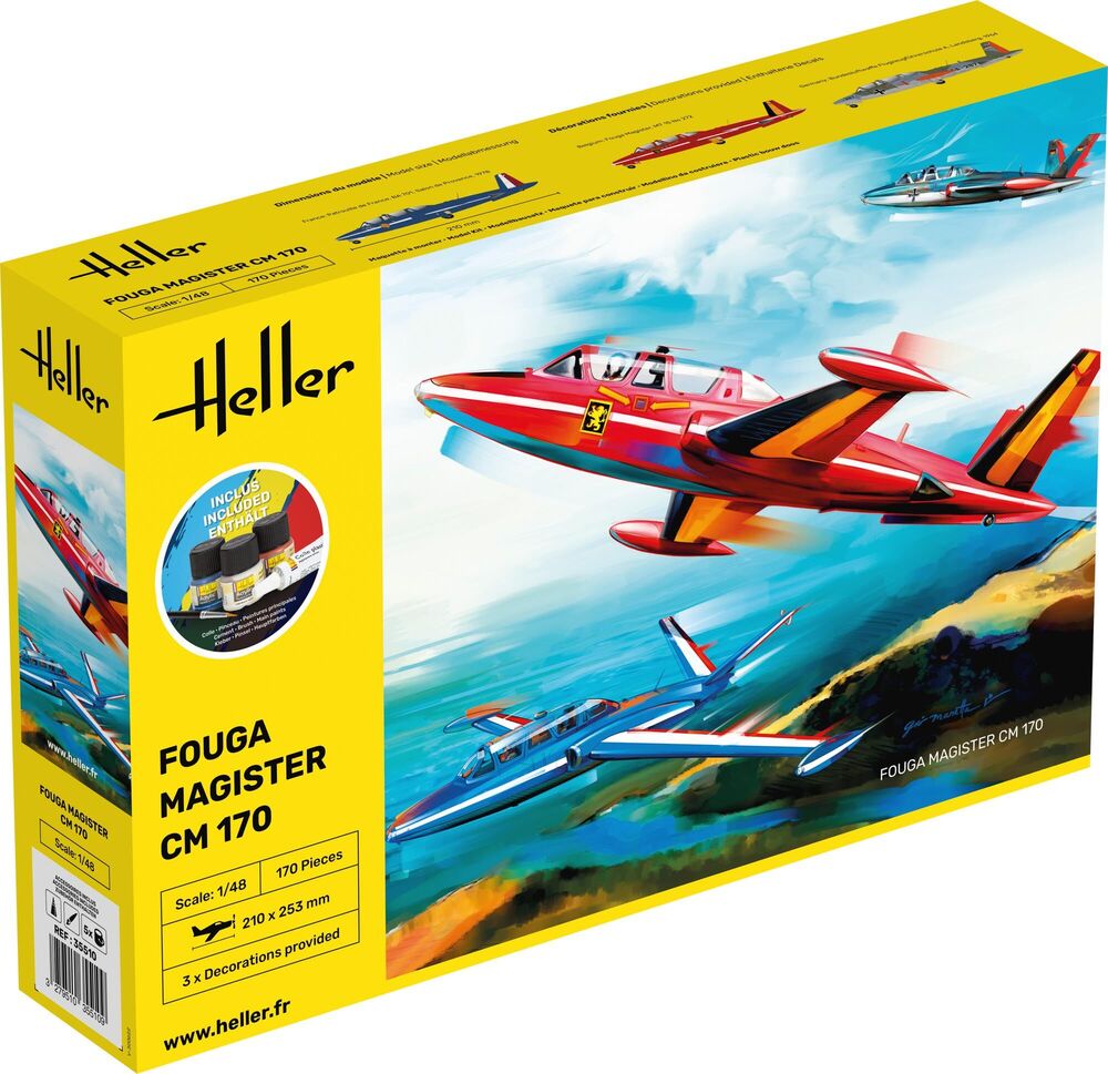 Fouga Magister CM 170 + peintures + colle 1/48